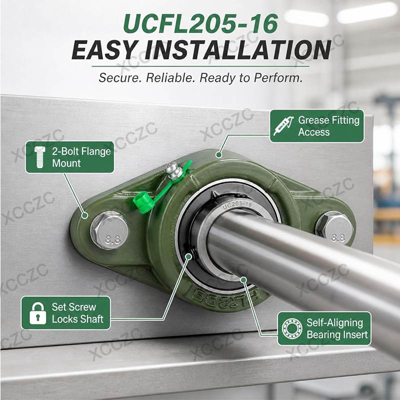 UCFL205 mounted ball bearing