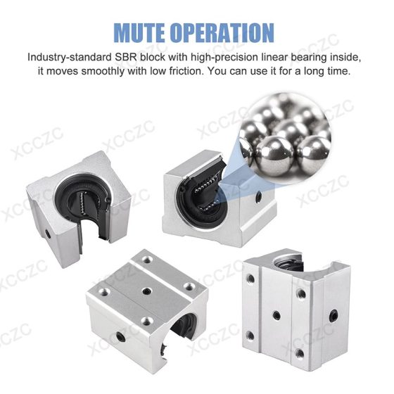 SBR20UU Slide Blocks Linear Guide Rail and Bearings Kit for Automated Machines CNC Router Machines-3