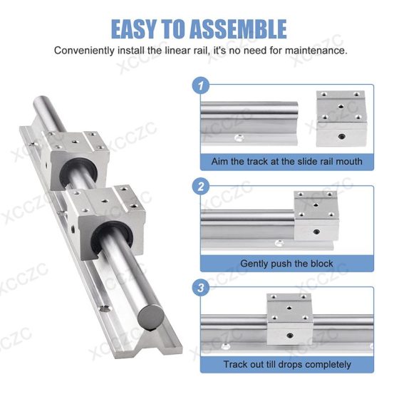 SBR20UU Slide Blocks Linear Guide Rail and Bearings Kit for Automated Machines CNC Router Machines-5