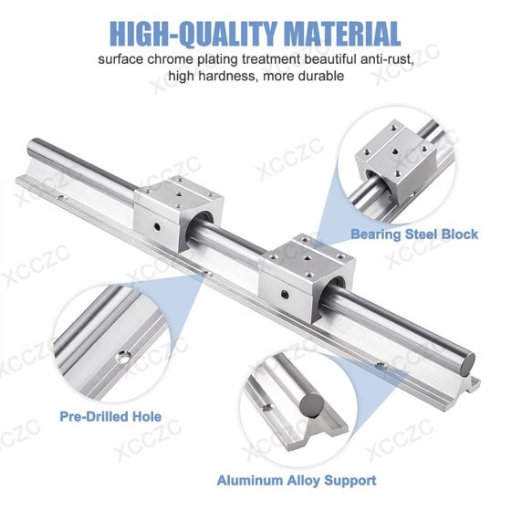 SBR20UU Slide Blocks Linear Guide Rail and Bearings Kit for Automated Machines CNC Router Machines-7
